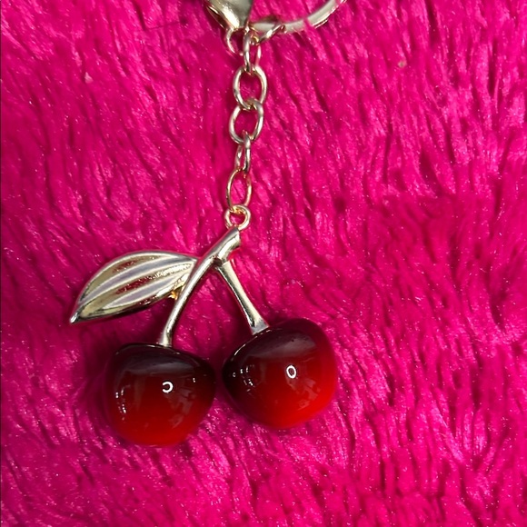 Cherry Keychain with Gold Accents - Picture 2 of 3